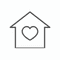 Minimal home icon representing aged care support and senior living services for families and seniors